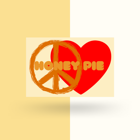 Honey Pie Gift Card example floating above a yellow and white background